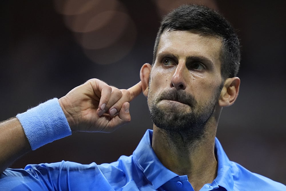 US Open 2024: Novak Djokovic, of Serbia, reacts against Alexei Popyrin, of Australia - | Photo: AP/Julia Nikhinson